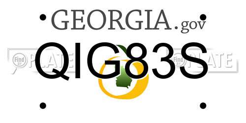 QIG83S Georgia License Plate