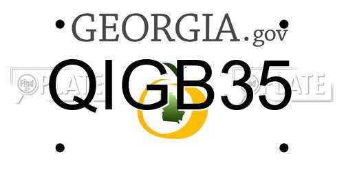 QIGB35 Georgia License Plate