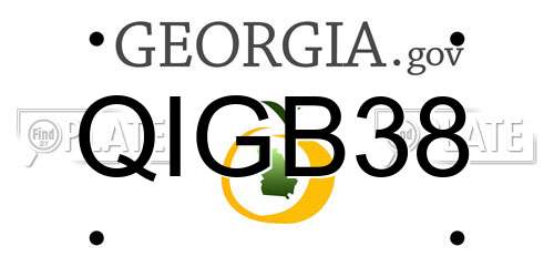 QIGB38 Georgia License Plate