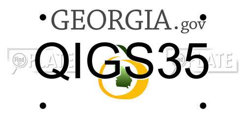 QIGS35 Georgia License Plate