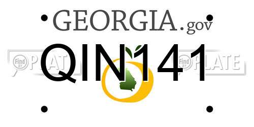 QIN141 Georgia License Plate