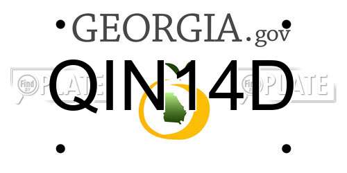 QIN14D Georgia License Plate