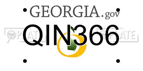 QIN366 Georgia License Plate