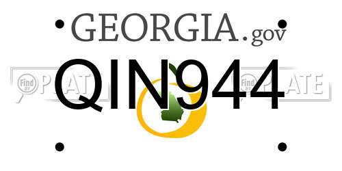 QIN944 Georgia License Plate