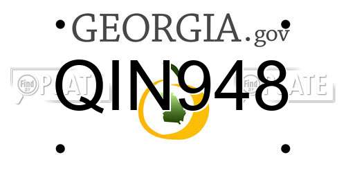 QIN948 Georgia License Plate