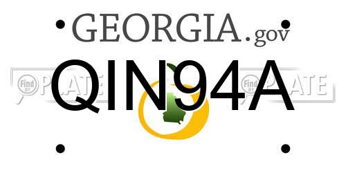 QIN94A Georgia License Plate