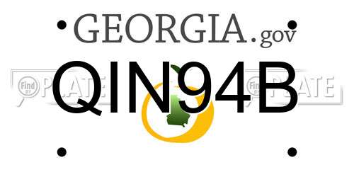 QIN94B Georgia License Plate