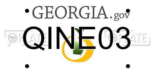 QINE03 Georgia License Plate