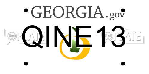 QINE13 Georgia License Plate