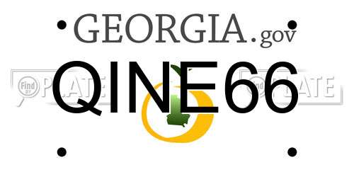 QINE66 Georgia License Plate