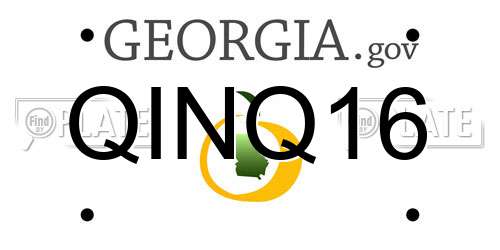 QINQ16 Georgia License Plate