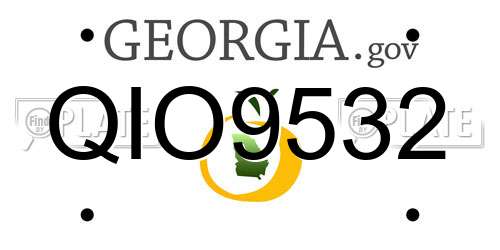 QIO9532 Georgia License Plate