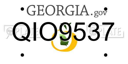 QIO9537 Georgia License Plate