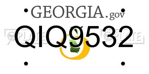 QIQ9532 Georgia License Plate