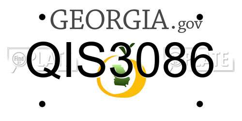 QIS3086 Georgia License Plate