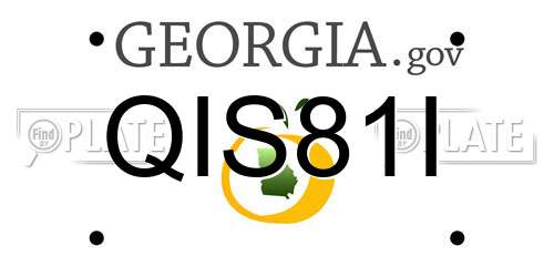 QIS81I Georgia License Plate