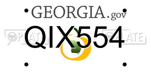 QIX554 Georgia License Plate