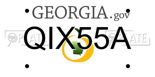 QIX55A Georgia License Plate