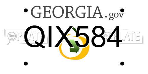 QIX584 Georgia License Plate