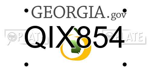 QIX854 Georgia License Plate