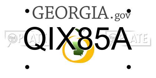 QIX85A Georgia License Plate