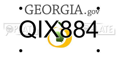 QIX884 Georgia License Plate