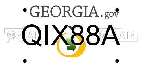 QIX88A Georgia License Plate