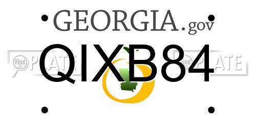 QIXB84 Georgia License Plate