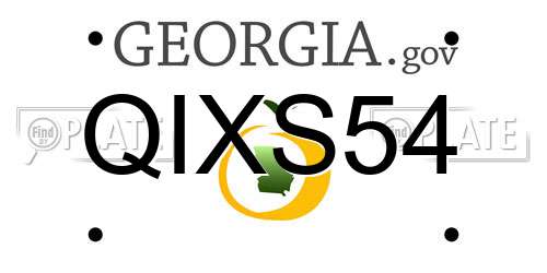 QIXS54 Georgia License Plate