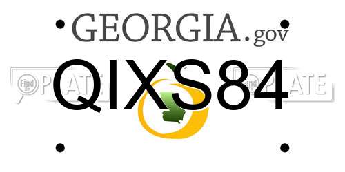 QIXS84 Georgia License Plate