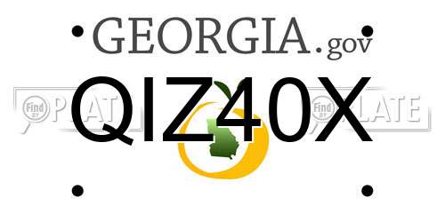 QIZ40X Georgia License Plate