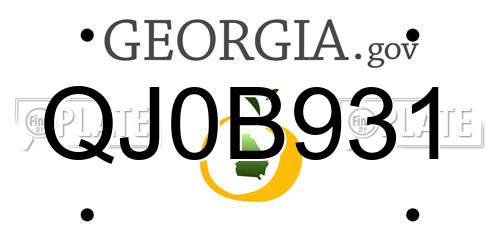 QJ0B931 Georgia License Plate