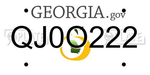 QJ0O222 Georgia License Plate