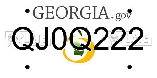 QJ0Q222 Georgia License Plate