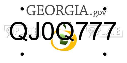 QJ0Q777 Georgia License Plate