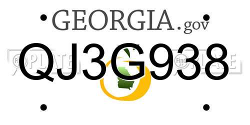 QJ3G938 Georgia License Plate