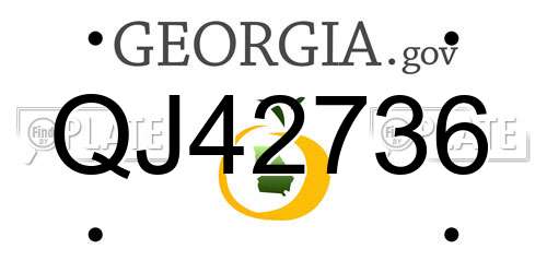 QJ42736 Georgia License Plate