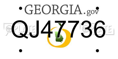QJ47736 Georgia License Plate