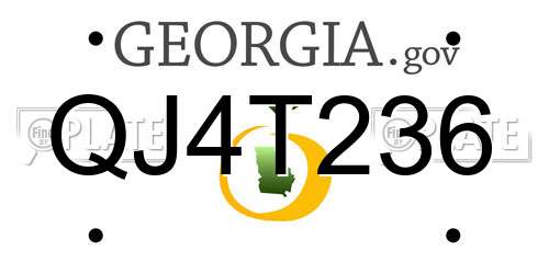 QJ4T236 Georgia License Plate