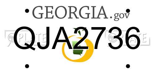 QJA2736 Georgia License Plate