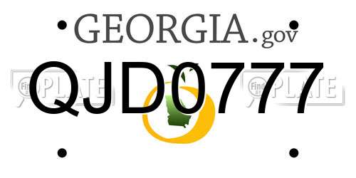 QJD0777 Georgia License Plate