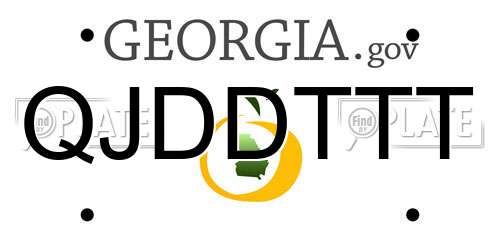 QJDDTTT Georgia License Plate