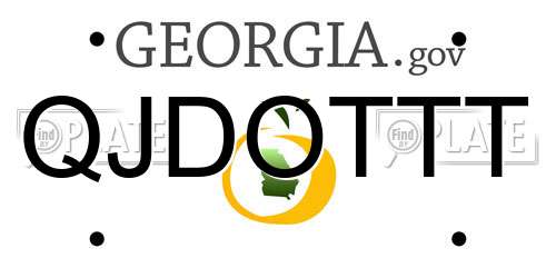 QJDOTTT Georgia License Plate