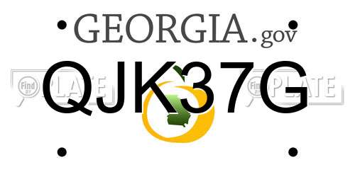 QJK37G Georgia License Plate