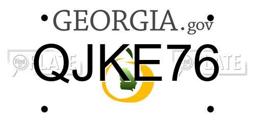 QJKE76 Georgia License Plate