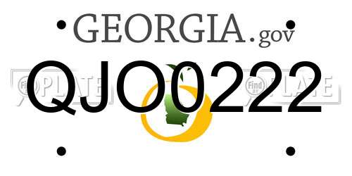 QJO0222 Georgia License Plate