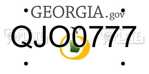 QJO0777 Georgia License Plate