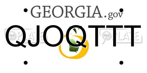QJOQTTT Georgia License Plate