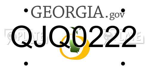 QJQ0222 Georgia License Plate