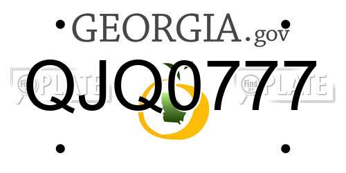 QJQ0777 Georgia License Plate